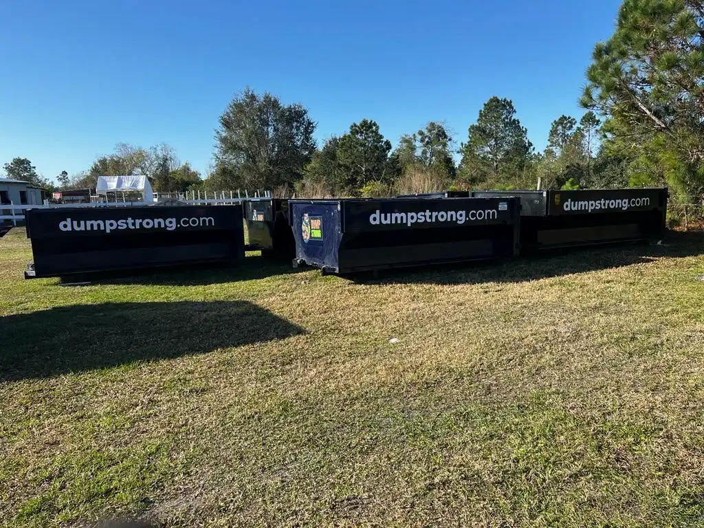 Multiple dumpster sizes from Dumpster Strong fleet serving Clermont area
