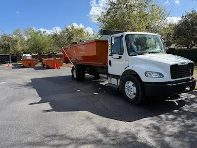 Orange roll-off dumpster delivery in Orlando