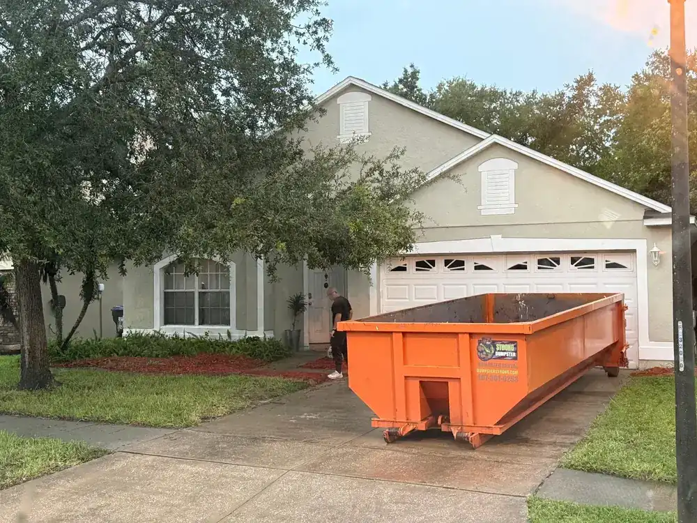 Residential dumpster rental for a home cleanout in Orlando FL