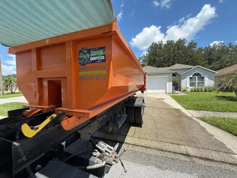 Urgent roll-off dumpster delivery in Orlando by Dumpster Strong